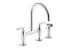 KOHLER K-28356 Edalyn by Studio McGee Two-hole bridge kitchen sink faucet with side sprayer