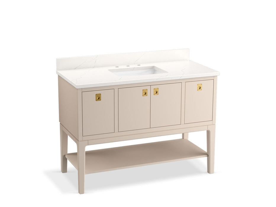 KOHLER K-35027 Seagrove by Studio McGee 48" bathroom vanity cabinet with sink and quartz top