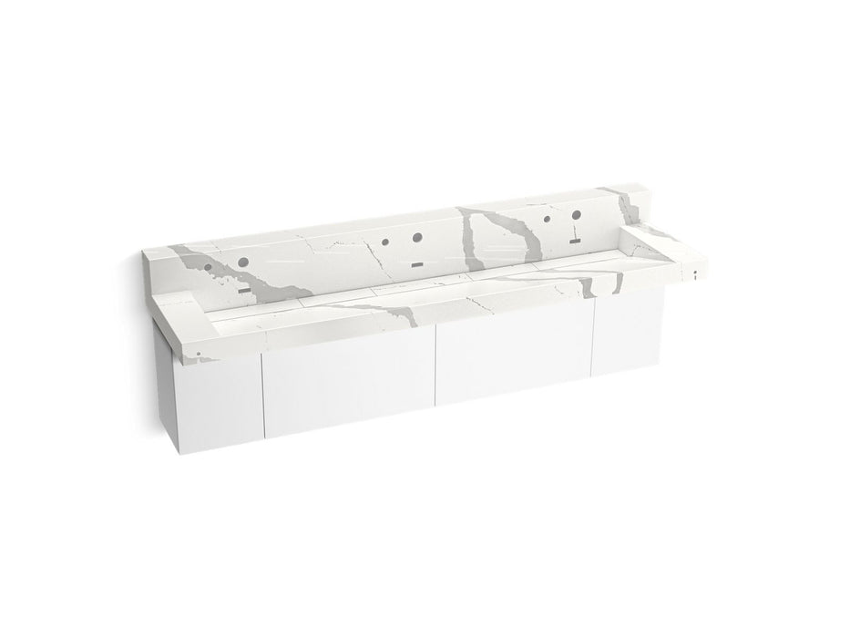 KOHLER Constellation 90" wall-mount trough lavatory system with backsplash
