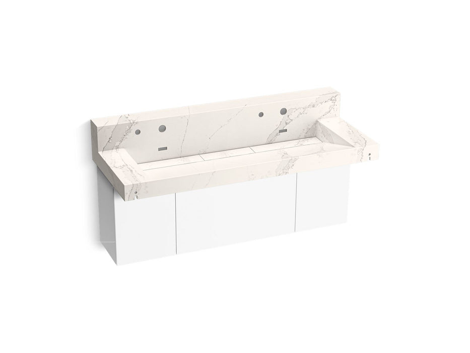 KOHLER Constellation 60" wall-mount trough lavatory system with backsplash