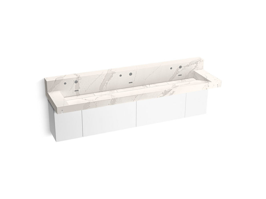 KOHLER Constellation 90" wall-mount trough lavatory system with backsplash