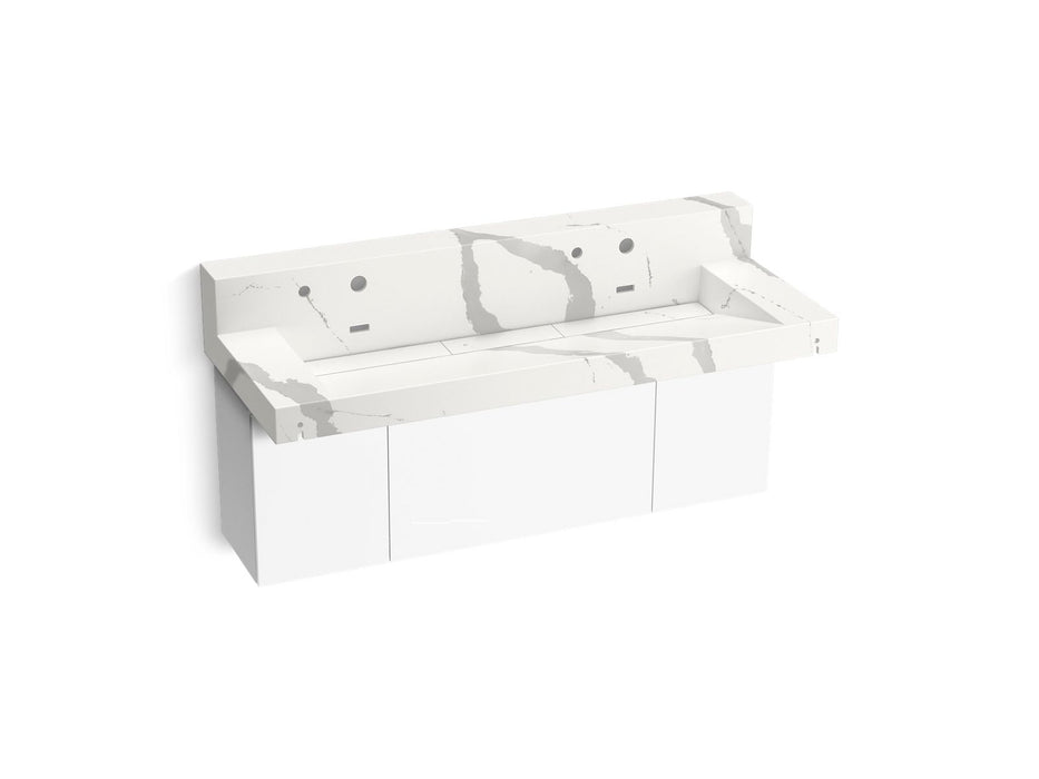 KOHLER Constellation 60" wall-mount trough lavatory system with backsplash