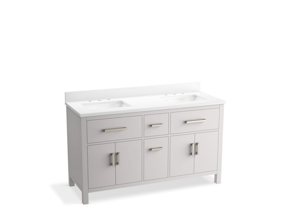 KOHLER K-40641-BD1 Kresla 60" bathroom vanity cabinet with sinks and quartz top