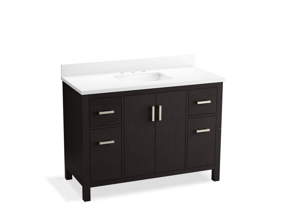 KOHLER K-40640-BD1 Kresla 48" bathroom vanity cabinet with sink and quartz top