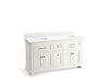 KOHLER K-29263-BD1 Charlemont 60" bathroom vanity cabinet with sinks and quartz top