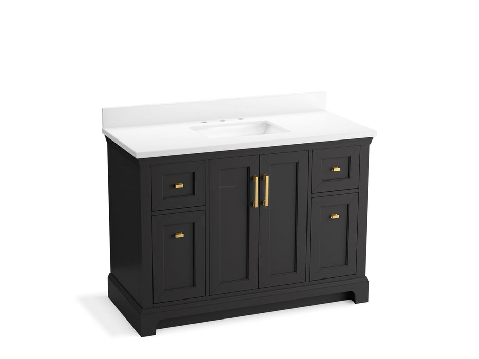 KOHLER K-29262-BD1 Charlemont 48" bathroom vanity cabinet with sink and quartz top