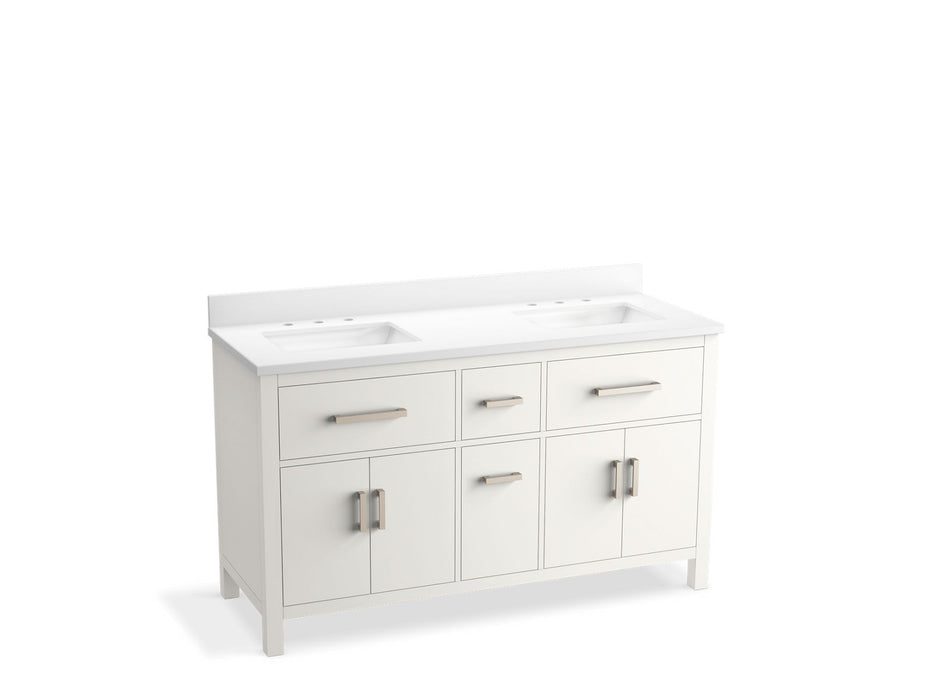 KOHLER K-40641-BD1 Kresla 60" bathroom vanity cabinet with sinks and quartz top