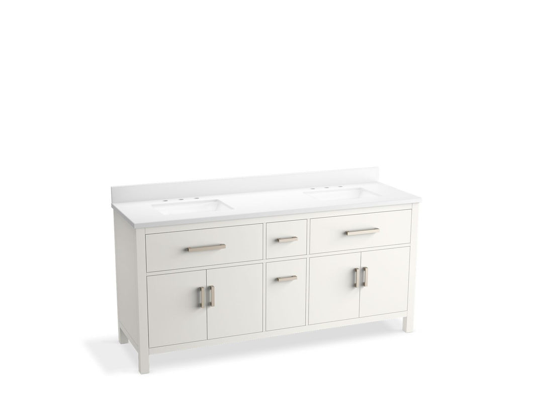 KOHLER K-40642-BD1 Kresla 72" bathroom vanity cabinet with sinks and quartz top