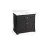 KOHLER K-29261-BD1 Charlemont 36" bathroom vanity cabinet with sink and quartz top