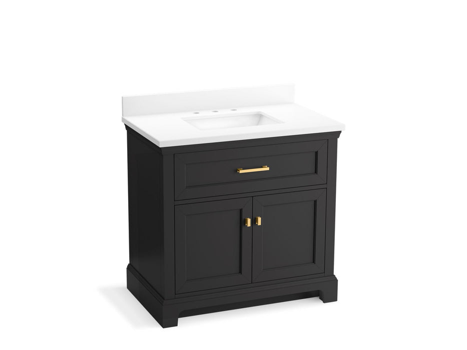 KOHLER K-29261-BD1 Charlemont 36" bathroom vanity cabinet with sink and quartz top