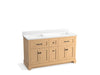 KOHLER K-29263-BD1 Charlemont 60" bathroom vanity cabinet with sinks and quartz top