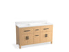 KOHLER K-40641-BD1 Kresla 60" bathroom vanity cabinet with sinks and quartz top