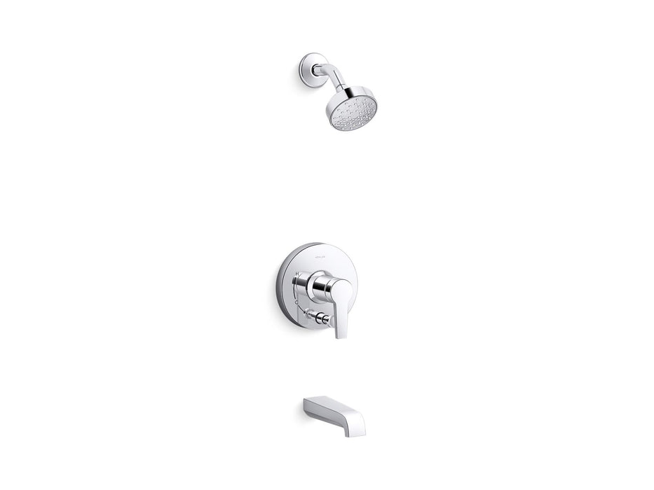 KOHLER Pitch Rite-Temp bath and shower trim kit with push-button diverter and lever handle, 2.5 gpm