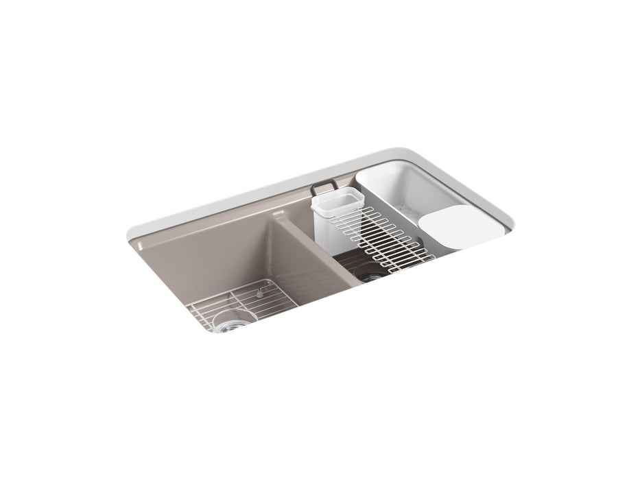 KOHLER K-8679-5UA3 Riverby 33" undermount double-bowl workstation kitchen sink