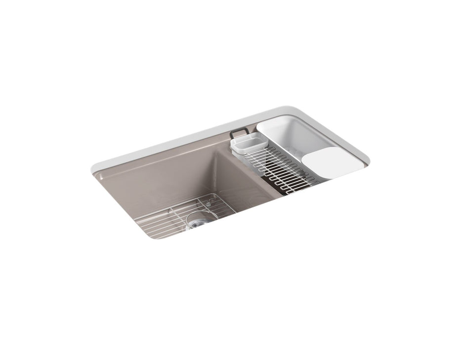 KOHLER Riverby 33" undermount double-bowl workstation kitchen sink