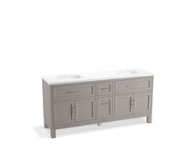 Load image into Gallery viewer, KOHLER K-31247-ASB Quo 72&amp;quot; bathroom vanity cabinet with sinks and quartz top
