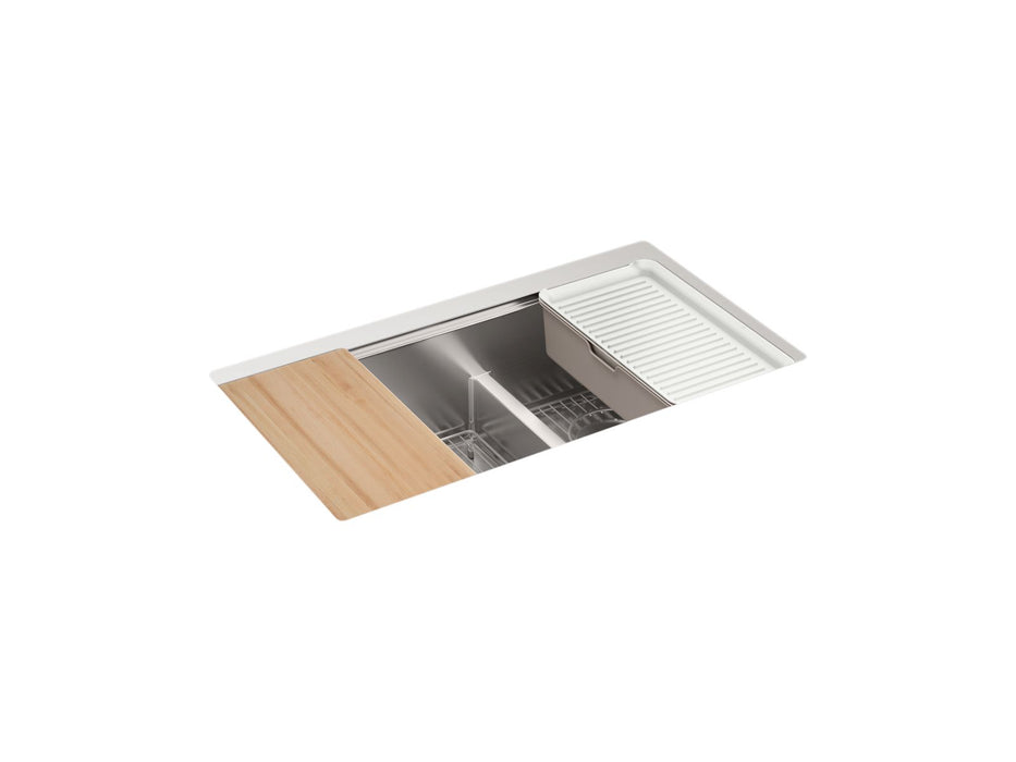 KOHLER Strive 32" undermount double-bowl workstation kitchen sink