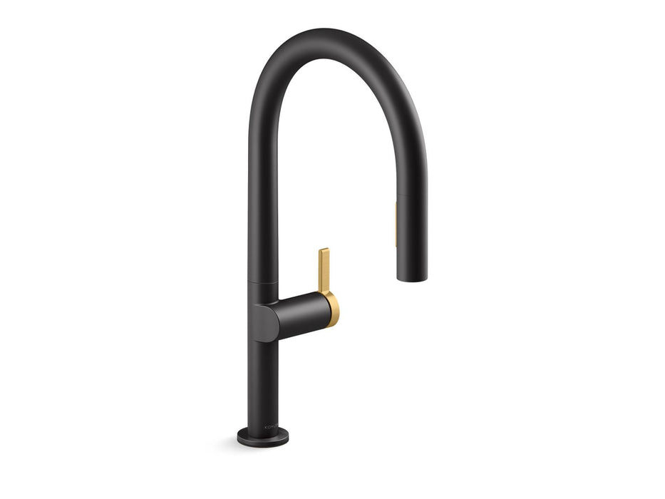 KOHLER Components Touchless pull-down kitchen sink faucet with two-function sprayhead