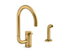 KOHLER Components Single-handle kitchen sink faucet with two-function extended-reach spout and side sprayer