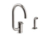 KOHLER Components Single-handle kitchen sink faucet with two-function extended-reach spout and side sprayer