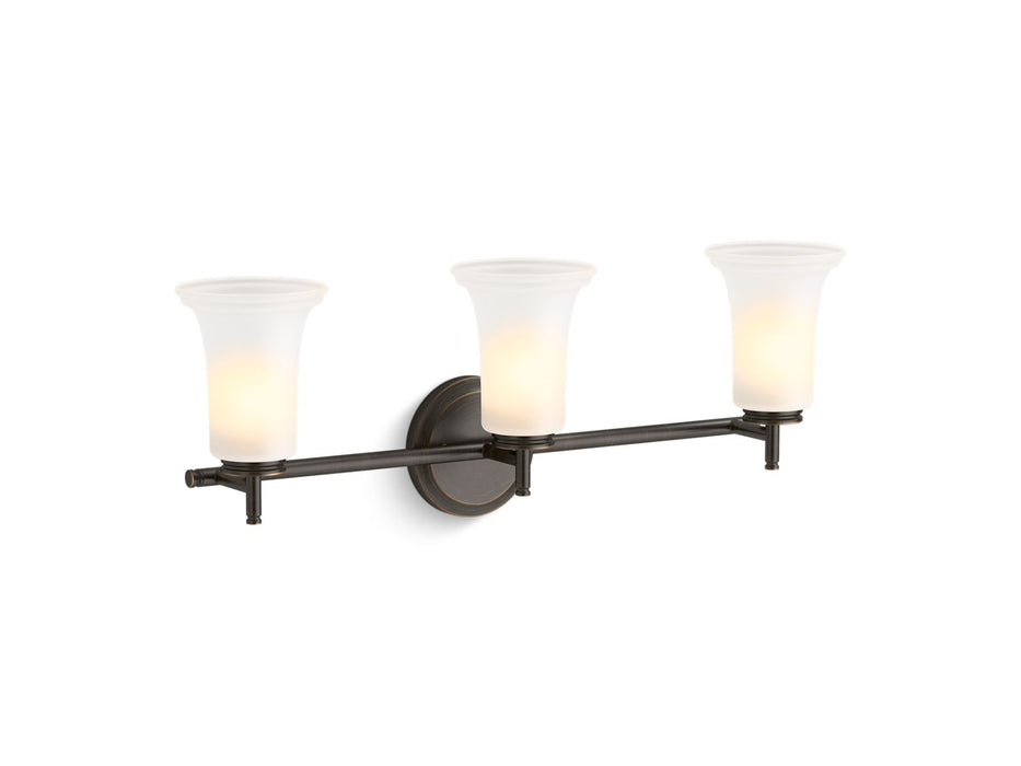 KOHLER Bellera Three-light sconce with frosted shades