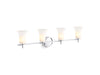 KOHLER Bellera Four-light sconce with frosted shades