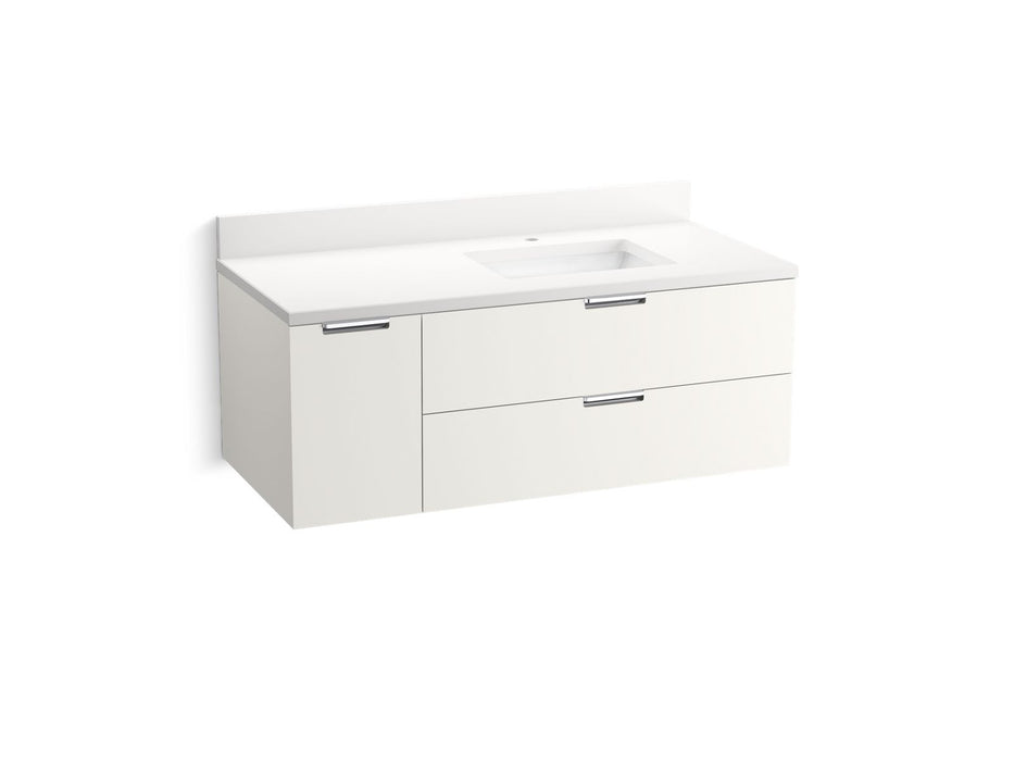 KOHLER Maxstow™ 48" wall-hung bathroom vanity cabinet with sink and quartz top