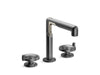 Kallista P34884-BN Vice Widespread Faucet, Wheel