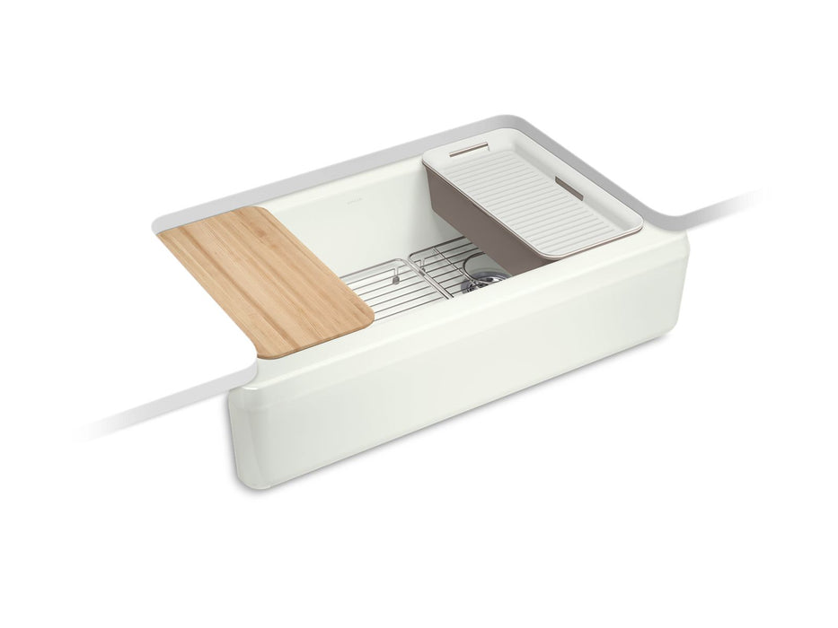 KOHLER Riverby 35-3/4" undermount single-bowl farmhouse workstation kitchen sink
