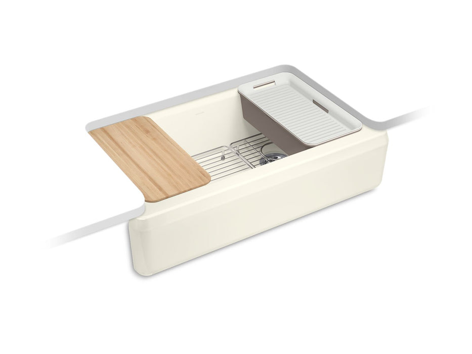 KOHLER Riverby 35-3/4" undermount single-bowl farmhouse workstation kitchen sink