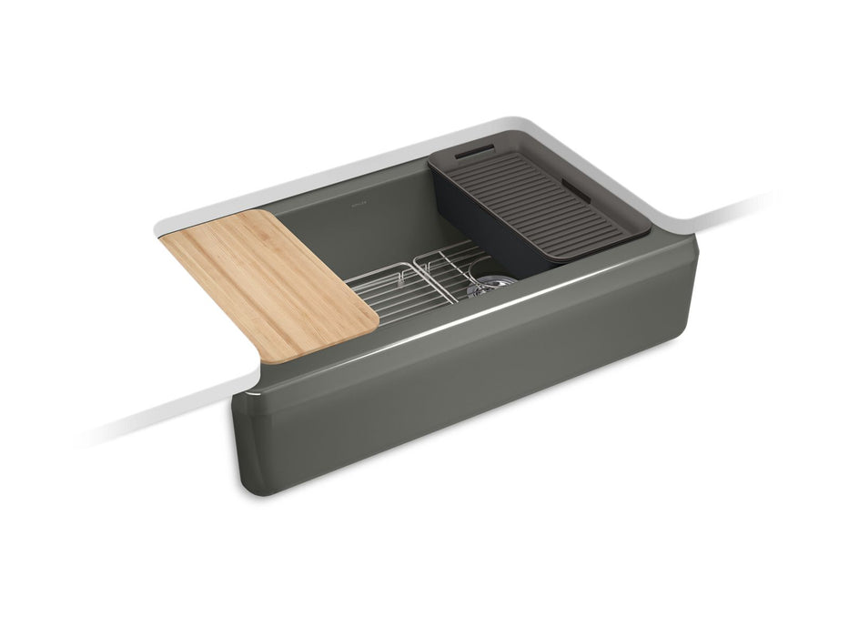 KOHLER Riverby 35-3/4" undermount single-bowl farmhouse workstation kitchen sink