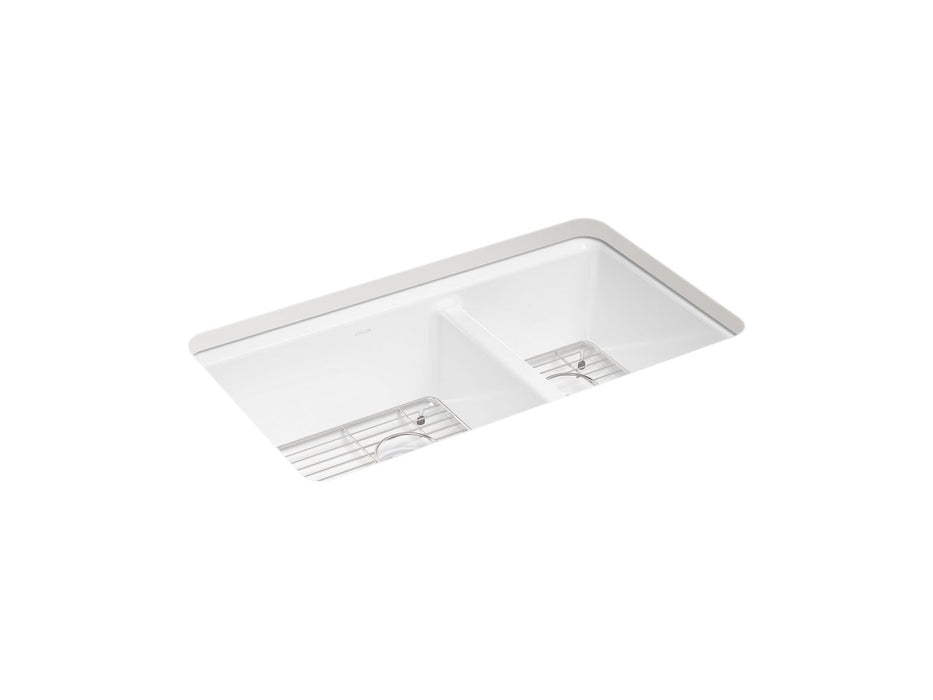 KOHLER Riverby 33" undermount double-bowl kitchen sink