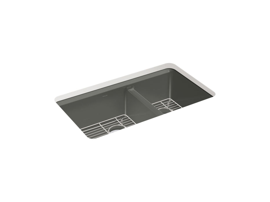 KOHLER Riverby 33" undermount double-bowl kitchen sink