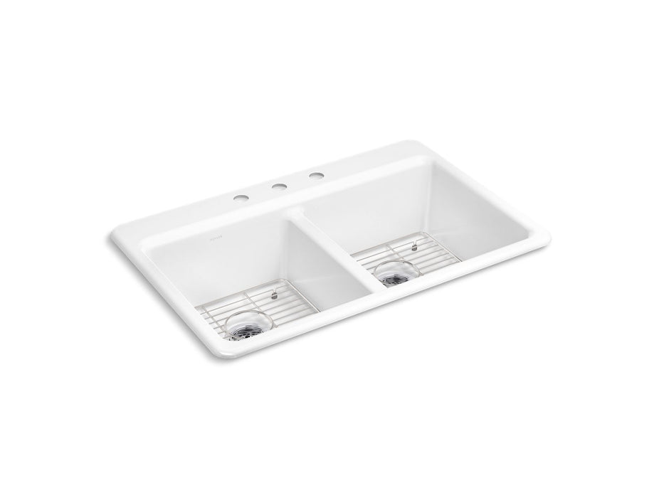KOHLER Riverby 33" top-mount double-bowl kitchen sink