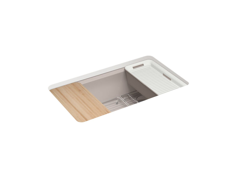 KOHLER Riverby 33" undermount single-bowl workstation kitchen sink