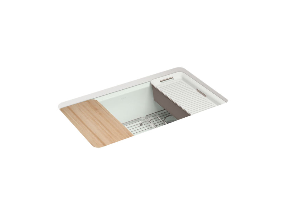 KOHLER Riverby 33" undermount single-bowl workstation kitchen sink