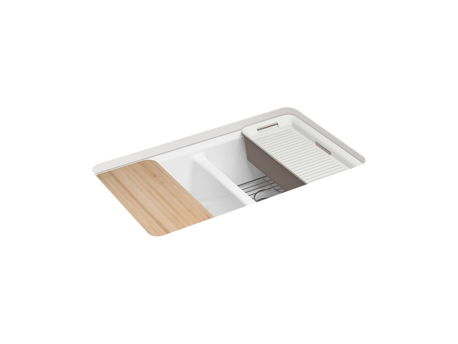 KOHLER Riverby 33" undermount double-bowl workstation kitchen sink