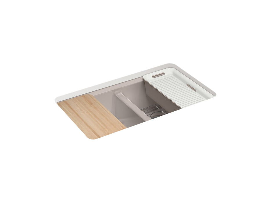KOHLER Riverby 33" undermount double-bowl workstation kitchen sink