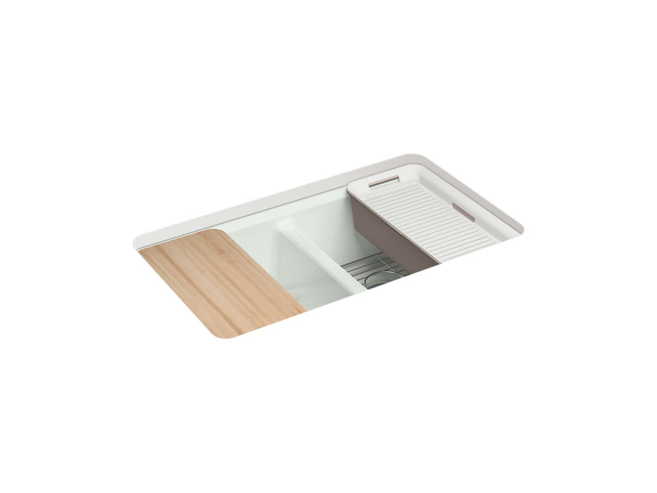 KOHLER Riverby 33" undermount double-bowl workstation kitchen sink