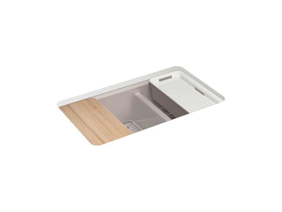 KOHLER Riverby 33" undermount double-bowl workstation kitchen sink