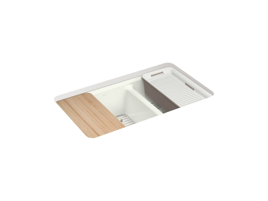 KOHLER Riverby 33" undermount double-bowl workstation kitchen sink