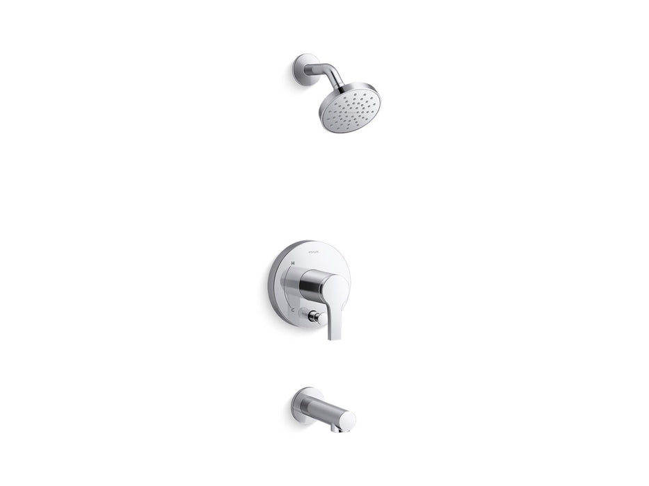 KOHLER Elate Rite-Temp bath and shower trim kit with push-button diverter, 1.5 gpm