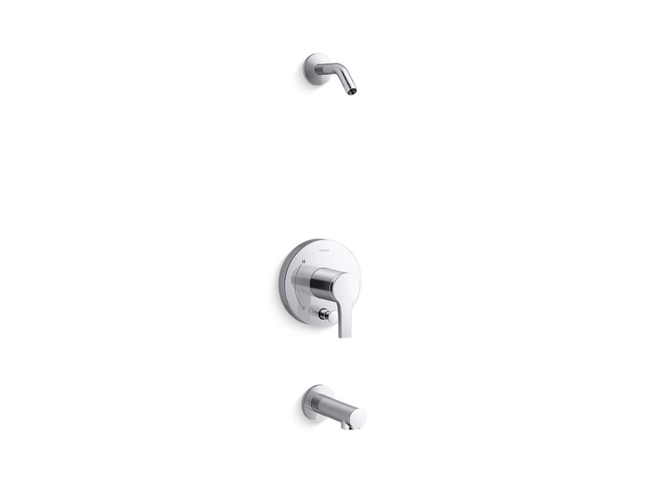 KOHLER Elate Rite-Temp bath and shower trim kit with push-button diverter, without showerhead