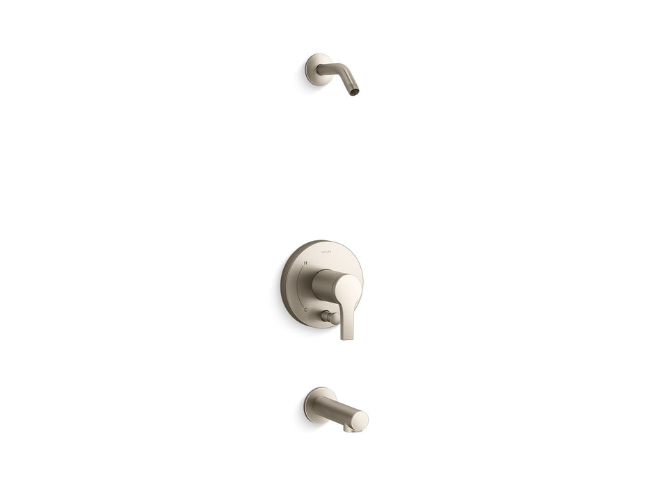 KOHLER Elate Rite-Temp bath and shower trim kit with push-button diverter, without showerhead