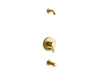KOHLER Elate Rite-Temp bath and shower trim kit with push-button diverter, without showerhead