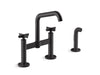 KOHLER Billet™ Two-hole bridge kitchen sink faucet with side sprayer