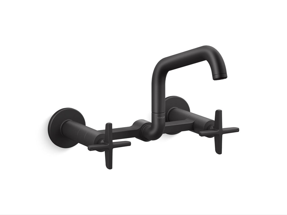 KOHLER Billet™ Two-hole wall-mount bridge kitchen sink faucet