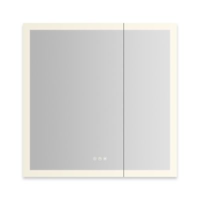 Robern AiO Reserve Cabinet, 30" x 30" x 4", Perimeter Lit, TUN Lighting, Warm White (2700K) to Cool White (5600K), Dimmable, Interior Lighting, Electrical Outlets, USB Charging Ports