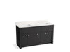 KOHLER Alouette™ 60" bathroom vanity cabinet with sinks and quartz top