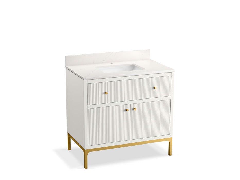 KOHLER Calpa™ 36" bathroom vanity cabinet with sink and quartz top
